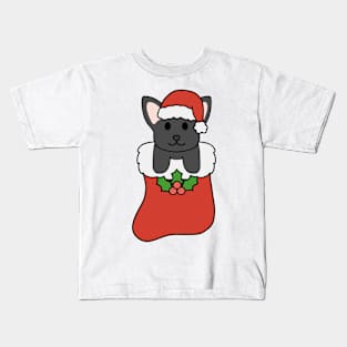 Christmas Black Chihuahua Stocking Kids T-Shirt